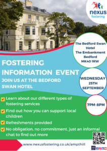 Fostering event poster for 25th Sept at the Swan Hotel